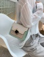 Fashion Khaki Contrast Geometric Square Buckle Shoulder Messenger Bag