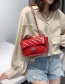 Fashion Red Single Shoulder Slung Rhombic Chain Bag