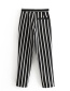 Fashion Black And White Striped Straight Pants