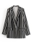 Fashion Black And White Striped Suit