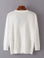 Fashion Flower White Embroidered V-neck Buttoned Sunscreen Sweater