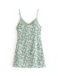 Fashion Lake Green Daisy Print Sling Dress
