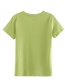 Fashion Green Solid Glossy T-shirt