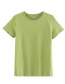 Fashion Green Solid Glossy T-shirt