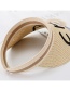 Fashion Light Brown Letter Embroidery Cha Empty Straw Hat