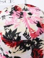 Fashion Rose Red Printed Double-sided Pleated Collapsible Basin Cap