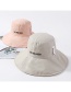Fashion Gray Cotton Cloth Embroidery Letter Double-sided Basin Cap