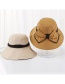 Fashion Beige Dalat Bow Visor Fisherman Hat