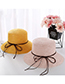 Fashion Mango Yellow Leather Rope Bow Double Layer Lace Basin Cap