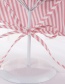 Fashion Pink Double-sided Cotton Full-length Striped Tether Sun Hat