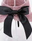 Fashion Caramel Colour Bow Knit Empty Top Visor