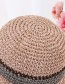 Fashion Light Brown Hand Hook Color Matching Straw Hat
