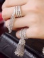 Fashion A Silver Copper Zircon Micro-set Tassel Opening Ring