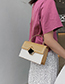 Fashion White Splicing Geometric Square Buckle One Shoulder Slung Handbag