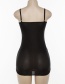 Fashion Black Strap One-shoulder Backless Lace Stitching Dress