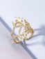 Fashion Gold Openwork Eight-pointed Star Open Diamond Ring