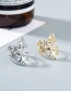 Fashion Silver Openwork Eight-pointed Star Open Diamond Ring