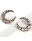 Fashion Color Alloy Studded C-shaped Earrings