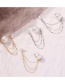 Fashion White K Alloy Chain Fringed Pearl Earrings