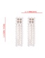 Fashion Pearl White Alloy Square Diamond Stud Earrings