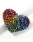 Fashion Color Alloy Crystal Bead Heart-shaped Hair Clip