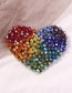 Fashion Color Alloy Crystal Bead Heart-shaped Hair Clip