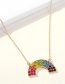 Fashion Gold Alloy Semi-circular Diamond Necklace