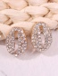 Fashion White Diamond Alloy Studded Earrings
