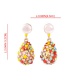 Fashion Gold Color Drill Alloy Studded Hollow Pearl Stud Earrings
