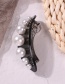 Fashion Black Elliptical Resin With Pearl Alloy Hairpin