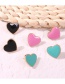 Fashion Black Alloy Drip Heart-shaped Earrings