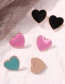 Fashion Black Alloy Drip Heart-shaped Earrings