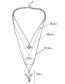 Fashion Silver Alloy Bull Head Geometric Disc Eye Horn Multilayer Necklace
