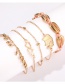 Fashion Gold Alloy Fringed Elephant 缕 Hollow Shell 5 Layer Anklet