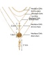 Fashion Gold Cross Rose 5 Layer Necklace