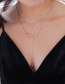 Fashion Orange Water Drop + Pin Moon Natural Stone Head Pearl Multi-layer Necklace