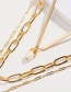 Fashion M Gold Letter Natural Pearl Multi-layer Necklace