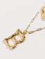 Fashion F Gold Letter Natural Pearl Multi-layer Necklace