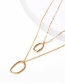 Fashion Golden Shaped Circle Ring Shaped Ring Double Layer Multi-layer Necklace