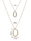 Fashion Golden Shaped Circle Ring Shaped Ring Double Layer Multi-layer Necklace
