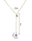 Fashion Light Purple Natural Stone Metal Letter Natural Stone Pearl Map Multi-layer Necklace
