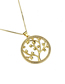 Fashion Gold Round Zircon Copper Plated Life Tree Necklace