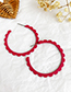 Fashion Red Wine Alloy Round Earrings