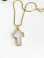 Fashion Gold Copper Shell Cross Necklace