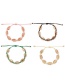 Fashion Khaki Line + Large Color Mixing Alloy Shell Weave Bracelet