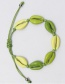Fashion Green + Yellow Alloy Woven Shell Bracelet