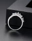 Fashion Platinum Copper Inlaid Zirconium Crown Ring