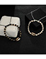 Fashion White + Black Woven Rice Beads Shell Alloy Bracelet 2 Piece Set