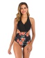 Fashion Black Printed One-piece Swimsuit