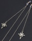 Fashion Silver Non-slip Metal Cross Star Glasses Chain